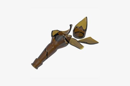 Preview: Fractured glass bottle and sunglasses