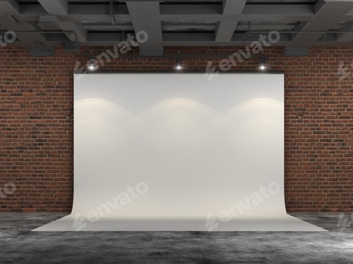 Preview: 3D Projector Screen on brick wall