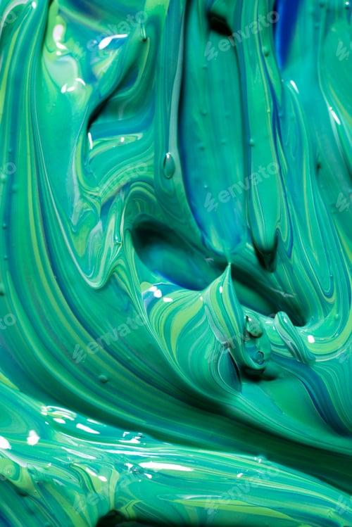 Preview: Mix of green and blue paint
