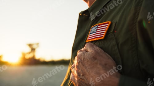 Preview: Details Of The Sun Hitting The Flag On The Soldier Uniform