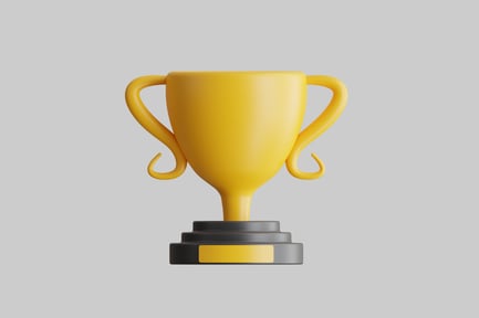 Preview: Yellow trophy cup with two handles