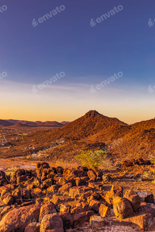 Preview: Kenya East Africa Landscape City Loima Hills Mountains Lodwar Town Turkana County Panoramic Travel