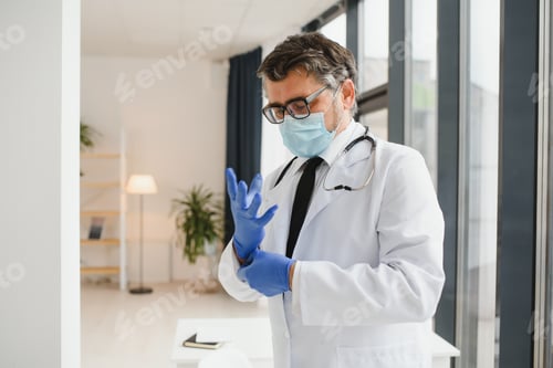 Preview: Focused Doctor Prepares for Work in Hospital
