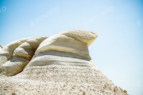 Preview: white chalk cliffs in Sarakiniko, Milos island, Cyclades, Greece