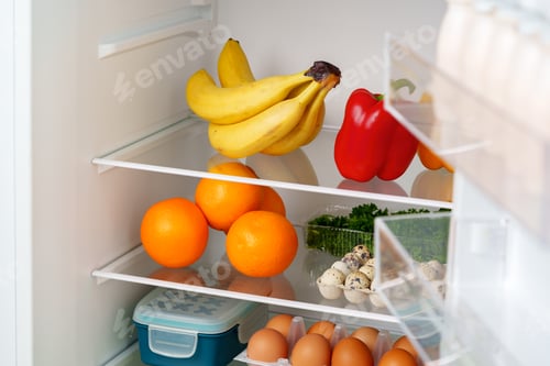 Preview: Well-Stocked Refrigerator With Fresh Produce, Eggs, and Other Groceries