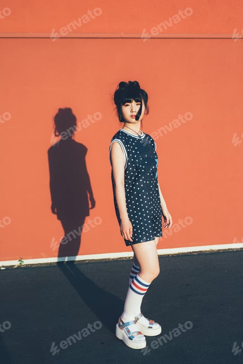 Preview: Young asiatic woman outdoor