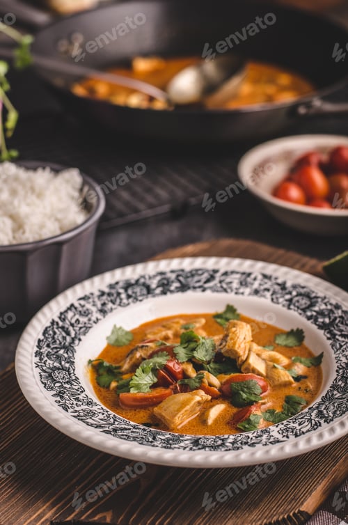 Preview: Delicious chicken curry with vegetable