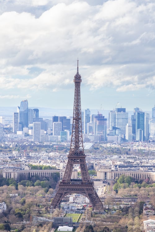 Preview: aerial view of Paris with Eiffel Tower France