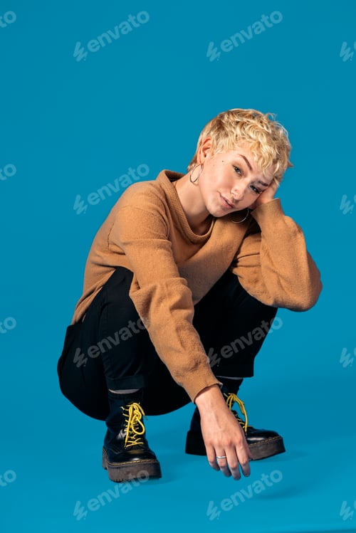 Preview: Pretty Girl Posing in Studio Shot