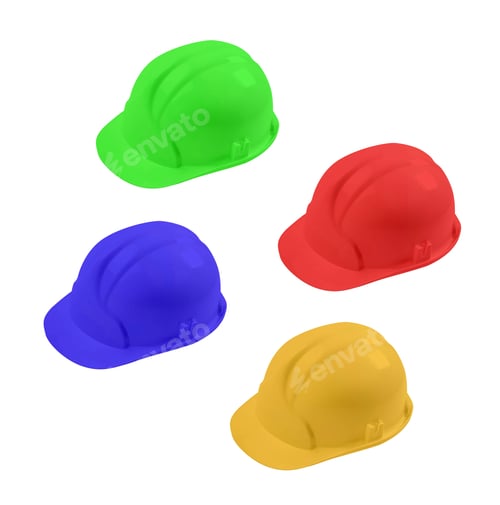 Preview: safety helmets on white