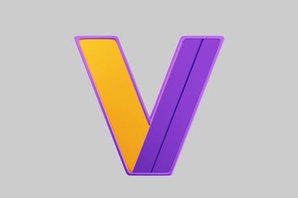 Preview: Violet and sunflower letter v