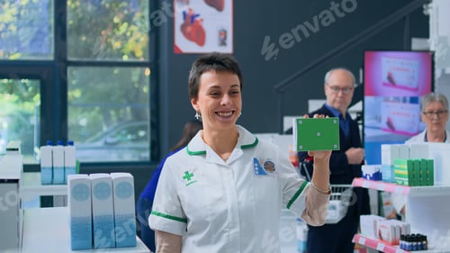 Preview: Pharmacist with isolated medical product