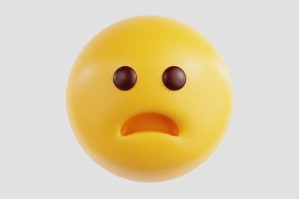 Preview: 3D Slightly Disappointed Face Emoji