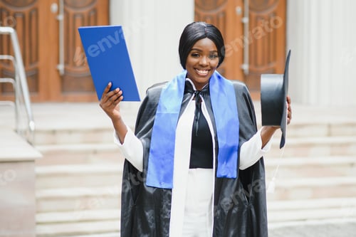 Preview: portrait of Beautiful African-American graduate