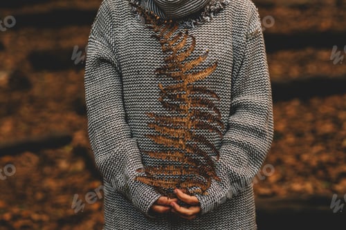 Preview: Autumn and environment people lifestyle concept with unrecognizable woman