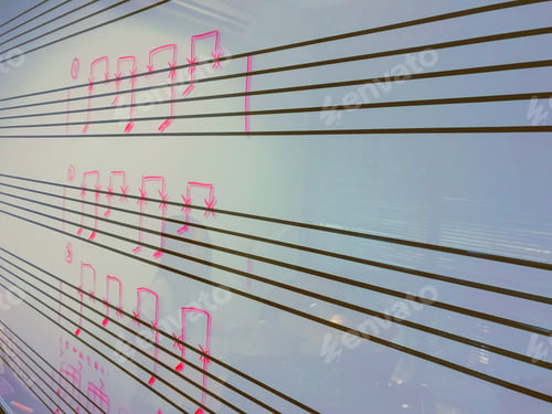 Preview: White board with musical notes