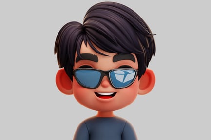 Preview: Smiling Chibi Korean Boy With Sunglasses