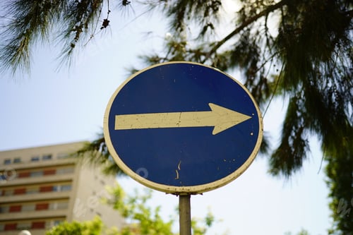 Preview: Closeup of a road sign with the blurred background