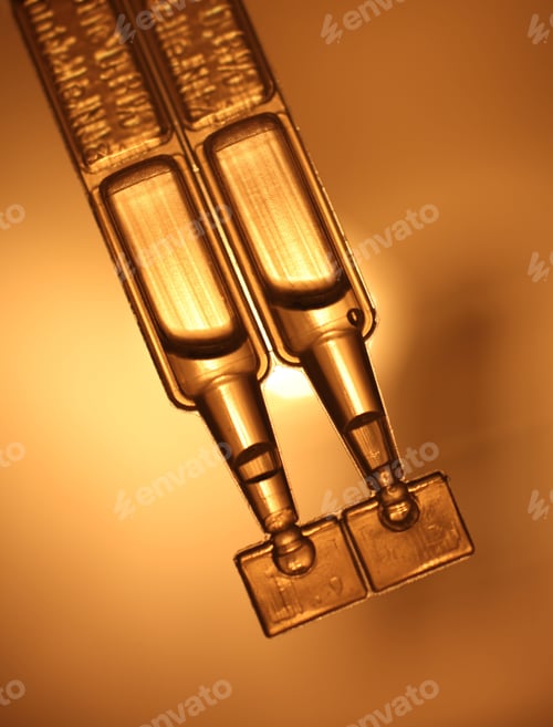Preview: Closeup of strip of single-dose medicine vials