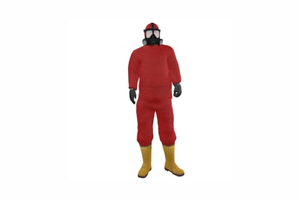 Preview: Figure individual in full-body protective gear