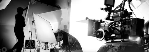 Preview: Silhouette of video production behind the scenes or B roll