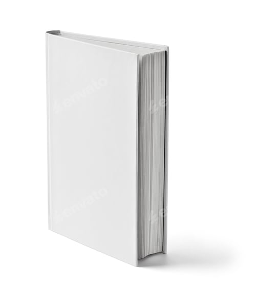 Preview: Close Up Of A Blank White Book On White Background