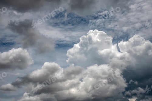 Preview: Dark thunderstorm clouds rainny atmosphere. Meteorology danger windstorm disasters climate