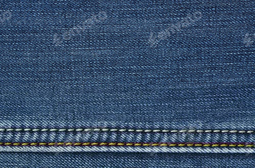 Preview: Denim Fabric Close Up with Stitching Detail