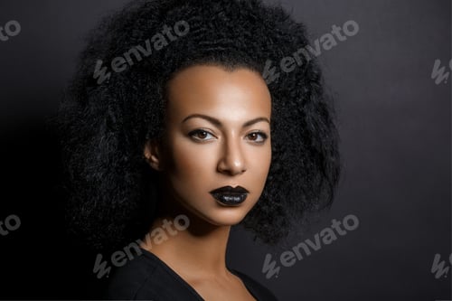 Preview: beautiful woman with big curly hair