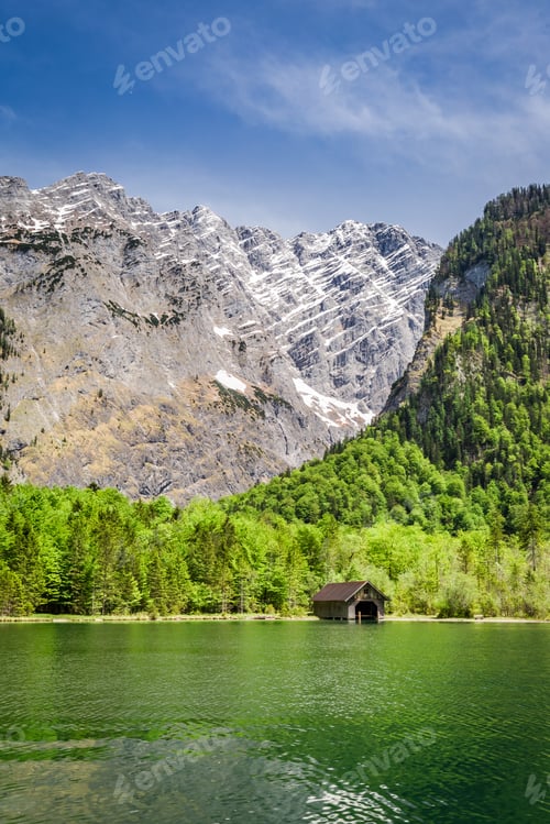 Preview: Green lake Konigssee in the German Alps