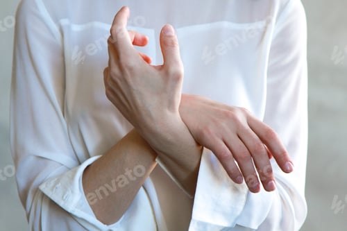 Preview: Calming movement of female's thin soft hands