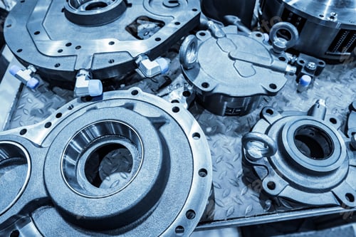 Preview: Spare parts for agricultural machines. Abstract industrial background