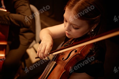 Preview: Professional Chamber Musician Playing Violin in Recording Studio