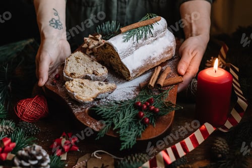 Preview: Homemade Christmas Stollen. Holiday sweet treats.