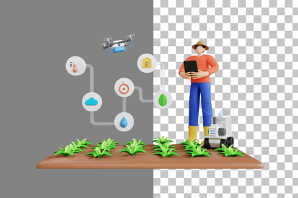 Preview: Smart Farm Application 3D Illustration