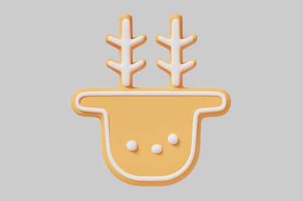 Preview: Abstract yellow and white object with antlers.