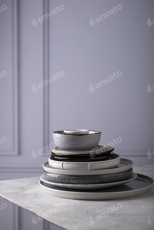 Preview: Craft ceramic plates, bowls and cups