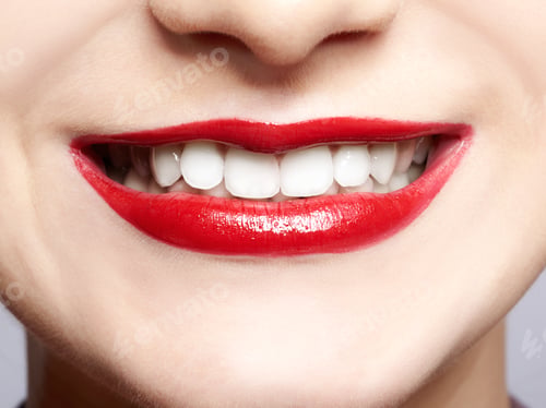 Preview: Closeup Portrait Of Young Beautiful Woman'S Lips Zone Make Up