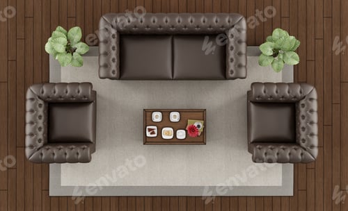 Preview: Top view of a classic living room
