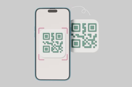 Visualização: Smartphone com código QR