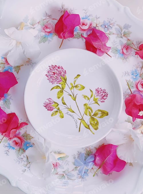 Preview: Vintage floral plates