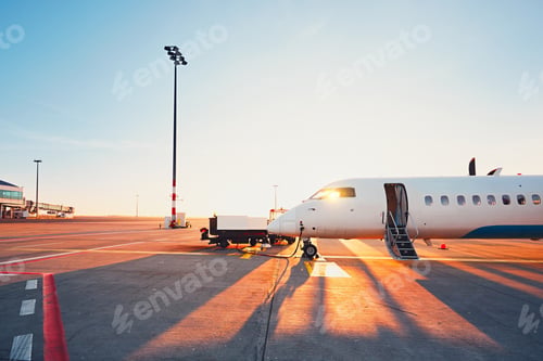 Preview: Airport at the sunset