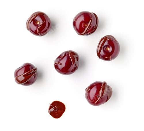 Preview: sour cherries covered with melted chocolate