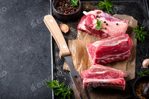 Preview: Raw uncooked fresh meat ribs