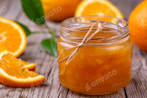 Preview: Bowl of orange jam isolated