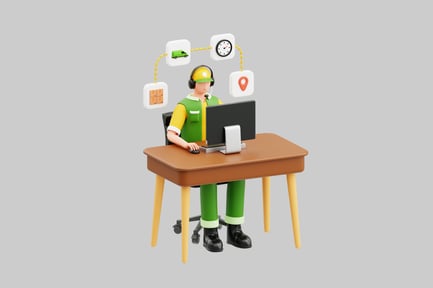 Dispatch operator at desk