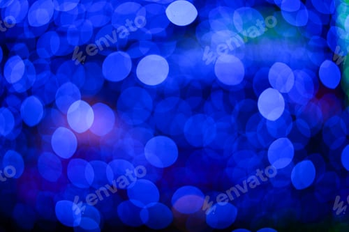Preview: Blue and white bokeh from light bulb abstract background