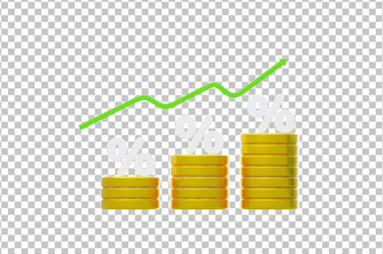 Preview: Increasing Interest Rates with Stacked Coins Concept 3D Icon
