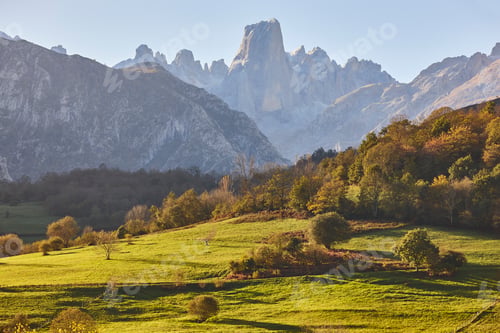 Preview: Fall landscape in Asturias. Naranjo de Bulnes. Picos Europa. Spain