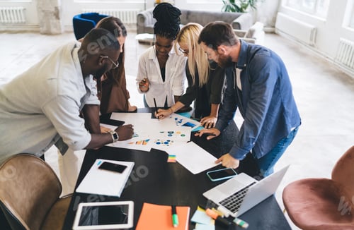 Preview: Inspired diverse colleagues working on project
